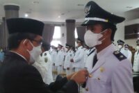 Quirinus Parwono Rasi, Dilantik Jadi Kepala Desa Tepian Indah- Kutai Timur, Kaltim Senin, 29 November 2021 (Foto: Istimewa)