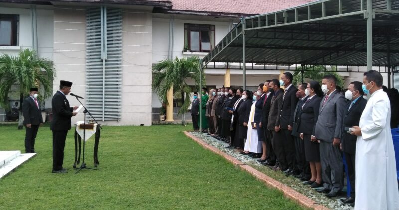 Bupati Kabupaten Ende, Djafar Achmad Melantik 369 Pejabat Fungsional Lingkup Pemkab Ende, Kamis 30 Desember 2021 (Foto: Chen Rasi/Savanaparadise.com)