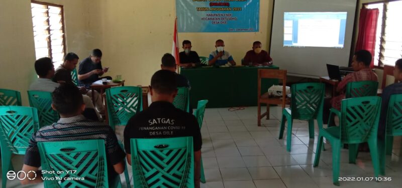 Sosialisasi Pembentukan Badan Usaha Milik Desa Dile, Kecamatan Detusoko, Kabupaten Ende, Jumat 07 Januari 2022 (Foto: Chen Rasi/Savanaparadise.com)