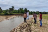 Bupati Sabu Raijua, Nikodemus Rihi Heke saat tinjau lokasi banjir di Desa Depe yang didampingi oleh Pj. Kepala Desa Depe, Alfret Radja (Foto: Istimewa)