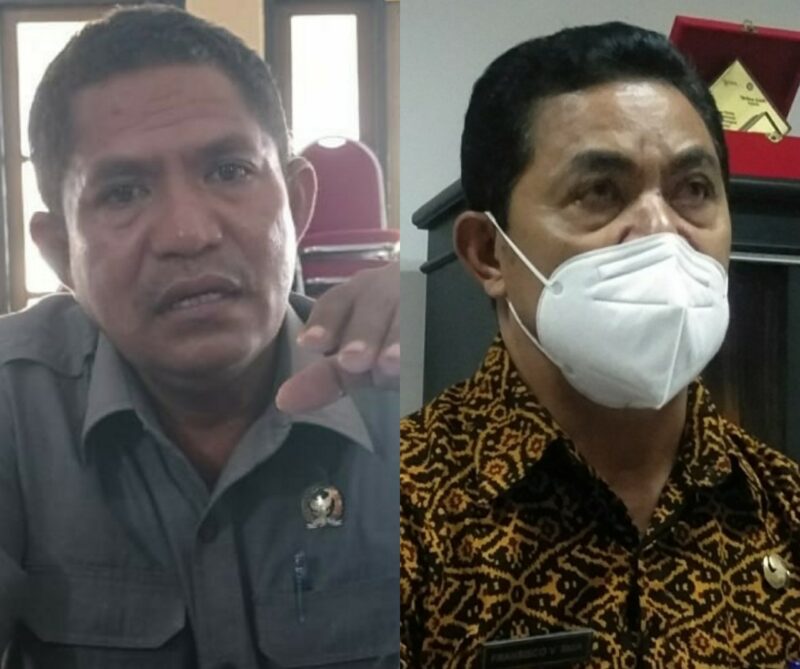 Anggota DPRD Ende, Sipri Pendi (Kiri) dan Kepala BKPSDM Ende, Fransisco Versailes Siga (Kanan) (Foto: Chen Rasi/Savanaparadise.com)