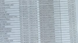 Daftar Siswa/Siswi Penerima dana PIP tahun SDN Lobolauw (Foto: Dule Dubu/Savanaparadise.com)