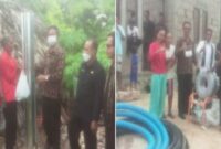 Bupati Sabu Raijua, Nikodemus Rihi Heke saat menyerahkan bantuan kepada warga di Desa Pedarro (Foto: Dule Dubu/Savanaparadise.com)