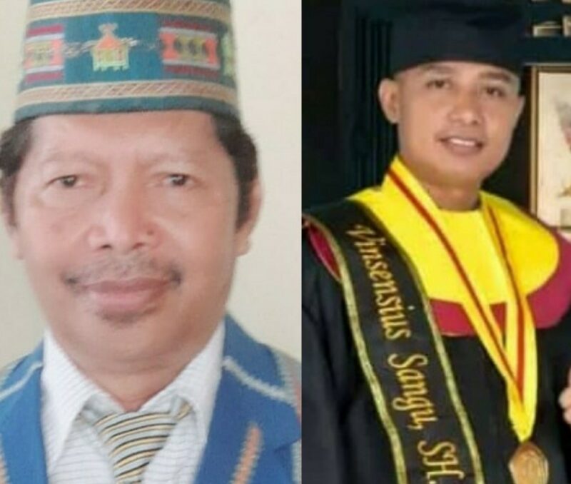 Dosen Pengajar sekaligus pembimbing tesis Vinsen Sangu pada Prodi Magister Ilmu Hukum Undana Kupang, Dr. Haryono Yohanes SH., MH (kiri), Vinsensius  Sangu SH., MH (Foto: Chen Rasi/Savanaparadise.com)