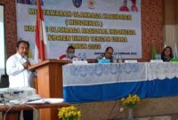 Keterangan foto : Ketua KONI Demisioner Raymjndus Sau Fernandez, saat memberikan sambutan pada ceremoni pembuka MUSORKAB KONI TTU Tahun 2022 (Foto : Yuven Abi/Savana paradise.com)