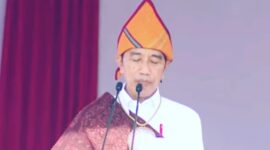 Presiden RI, Ir. Joko Widodo saat menyampaikan pidato dalam rangka peringatan Harla pancasila di Ende (Foto: Chen Rasi/Savanaparadise.com)