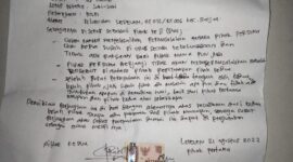 Surat pernyataan damai (Foto: Dule Dubu/Savanaparadise.com)