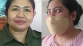 Admin PT. Nirmala Cahaya Energi, Yanti Bogo (baju coklat) dan Admin PT. Triguna Karya Mandiri, Anita Irene (Foto: Chen Rasi/Savanaparadise.com)