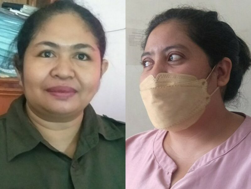 Admin PT. Nirmala Cahaya Energi, Yanti Bogo (baju coklat) dan Admin PT. Triguna Karya Mandiri, Anita Irene (Foto: Chen Rasi/Savanaparadise.com)