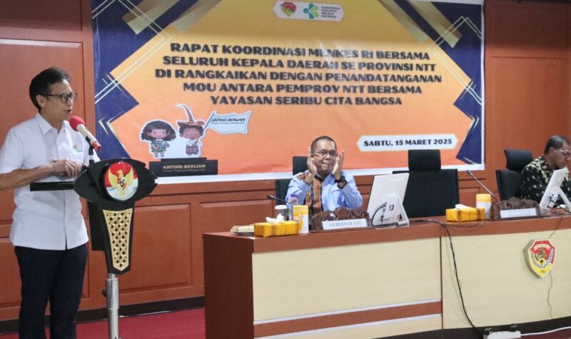 Sambutan Mentri Kesehatan RI, Budi Gunadi Sadikin Dalam Rapat Koordinasi Bersama Bupati dan Walikota Se-NTT (Foto; Humas Pemprov NTT)
