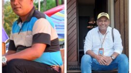 Ketua Jurnalis Online Indonesia, Joey Rihi Ga dan Ketua Persatuan Wartawan Ende, Dedi Wolo (Foto: Chen Rasi/SP)