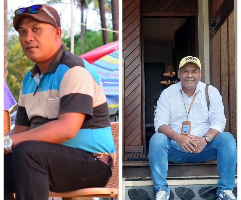 Ketua Jurnalis Online Indonesia, Joey Rihi Ga dan Ketua Persatuan Wartawan Ende, Dedi Wolo (Foto: Chen Rasi/SP)