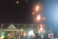 Ratusan Lampion dilepaskan ke udara pada kegiatan Launching PESTA (Foto: Chen Rasi/SP)