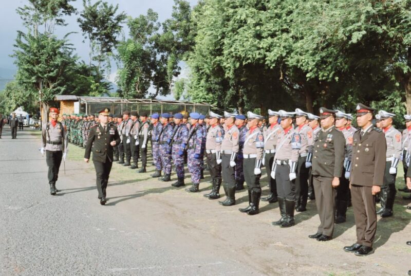 Upacara Apel Dalam Rangka HUT Bhayangkara ke-79 di Lapangan Apel Polres Ende (Foto: CR/SP)