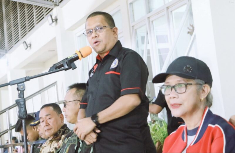 Gubernur NTT, Emanuel Melkiades Laka Lena saat memberikan sambutan pada acara penutupan perhelatan piala Gubernur NTT- Liga Pelajar Soeratin CUP U-17 (Foto: DC)