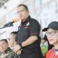Gubernur NTT, Emanuel Melkiades Laka Lena saat memberikan sambutan pada acara penutupan perhelatan piala Gubernur NTT- Liga Pelajar Soeratin CUP U-17 (Foto: DC)