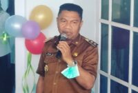 Wakil Bupati Ende, Dominikus Minggu Mere memberikan sambutan pada acara launching SPPG di Hotel Syifa (Foto: Chen Rasi/SP)