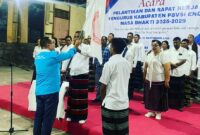 Pelantikan pengurus PBVSI Kabupaten Ende masa bakti 2025-2029 (Foto: Mateus Bheri/SP)