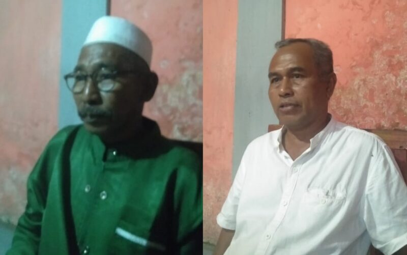 Tokoh Masyarakat Kelurahan Rukun Lima, Kecamatan Ende Selatan, Haji Abdul Rahman Pula Jongo (Hijau) dan Zulkinanar DM (Putih) (Foto: Mateus Bheri/SP)
