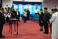 Bupati Ende, Yosef Benediktus Badeoda melantik Pejabat Tinggi Pratama Kabupaten Ende (Foto: Mateus Bheri/SP)