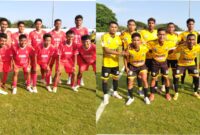 Laga uji coba ETMC 2025 Antara Perse Ende (Merah) versus Persena Nagekeo (Kuning) (Foto: Mateus Bheri/SP)