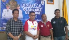 Foto bersama Wakil Bupati Ende, Dominikus Minggu Mere (tengah) usai melaunching Festival Olahraga Usia Dini  (Foto: Mateus Bheri/SP)