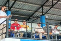 Wakil Bupati Ende, Dominikus Minggu Mere menyampaikan sambutannya dalam kegiatan turnamen Piala Bupati U-17 (Foto: Mateus Bheri/SP)