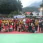 Foto bersama tim bola voli putra yang akan bertanding pada laga perdana (Mateus Bheri/SP)
