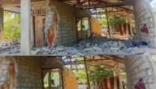 Salah satu rumah warga di Desa Mukusaki, Kabupeten Ende Rusak Berat Akibat Gempa Bumi (Foto: Mateus Bheri/SP)