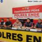 Konferensi Pers yang di Gelar Polres Ende (Foto: Mateus Bheri/SP)
