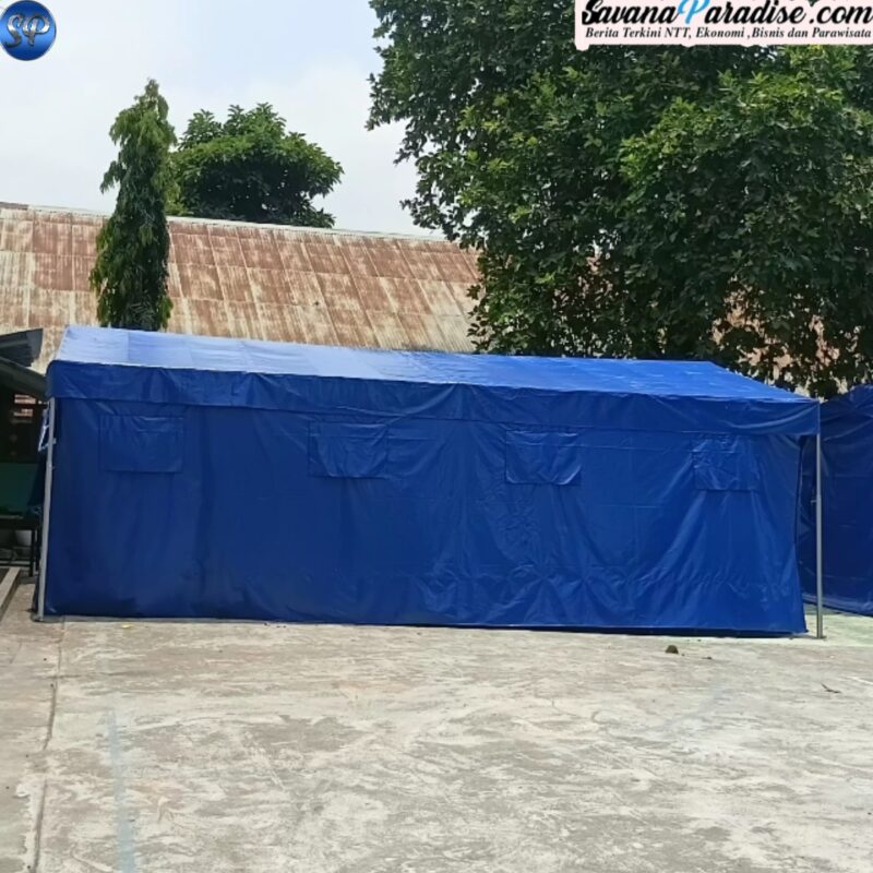 Tenda Darurat yang diadakan penyedia untuk salah satu sekolah di Kabupaten Ende (Foto: Mateus Bheri/SP)