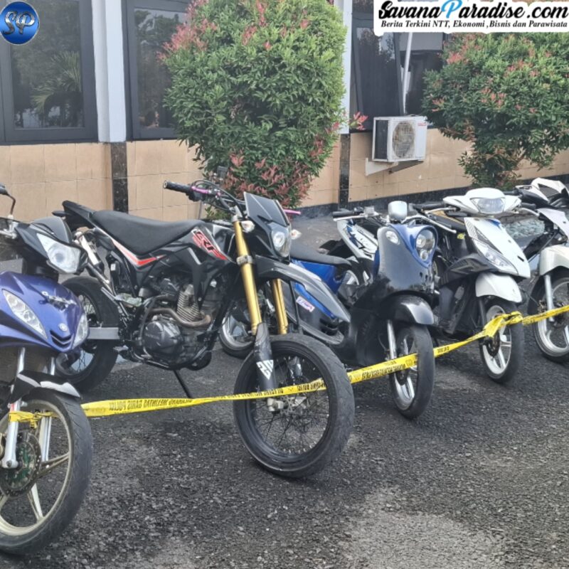Polres Ende Aman Lima Motor yang melakukan aksi balapan liar (Foto: Mateus Bheri/SP)